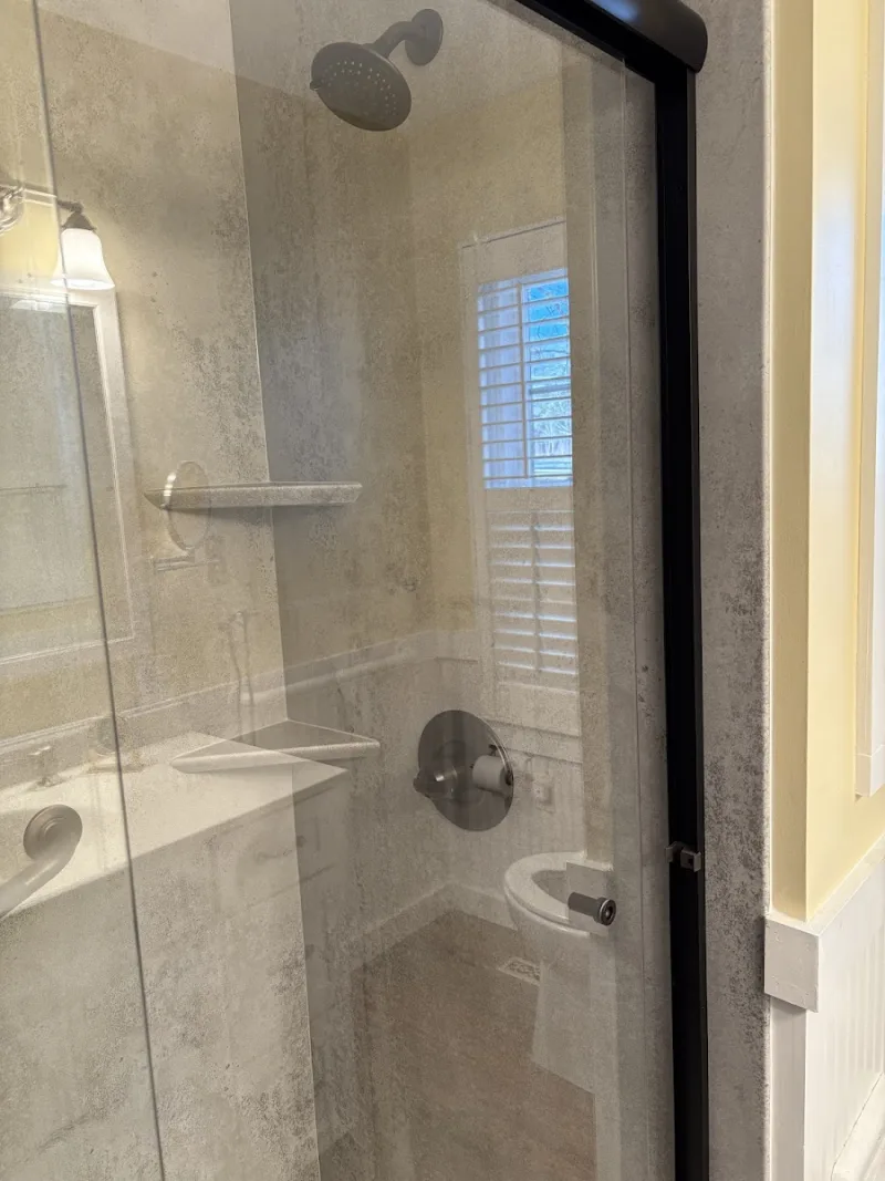 New glass walk-in shower installed by Yankee Home